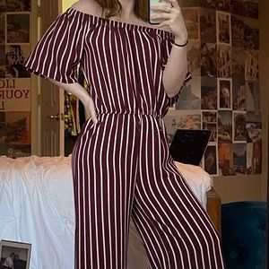 off-the-shoulder jumpsuit!